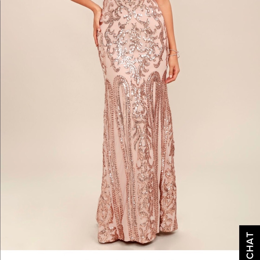 Rebecca Rose Gold Strapless Sequin Max dress